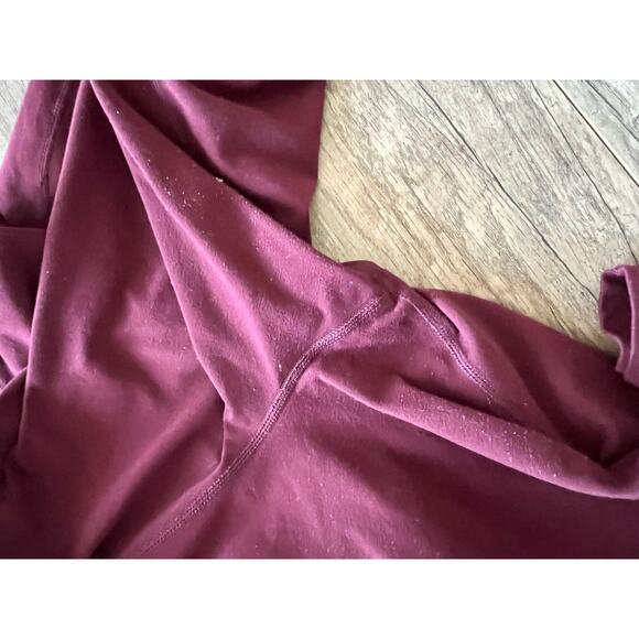 Prana Legging Medium Maroon Red Crop Pants Yoga Workout Wide-Leg - Picture 2 of 6